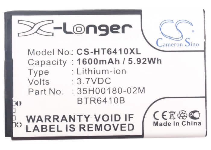 Battery For Htc Adr6410, Adr6410l, Adr6410lvw 3.7v, 1600mah - 5.92wh Batteries for Electronics Cameron Sino Technology Limited   