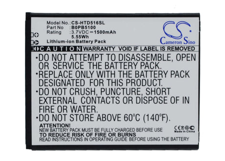 Battery For Htc Desire 516, Desire 516t, Desire 516c 3.7v, 1500mah - 5.55wh Mobile, SmartPhone Cameron Sino Technology Limited   