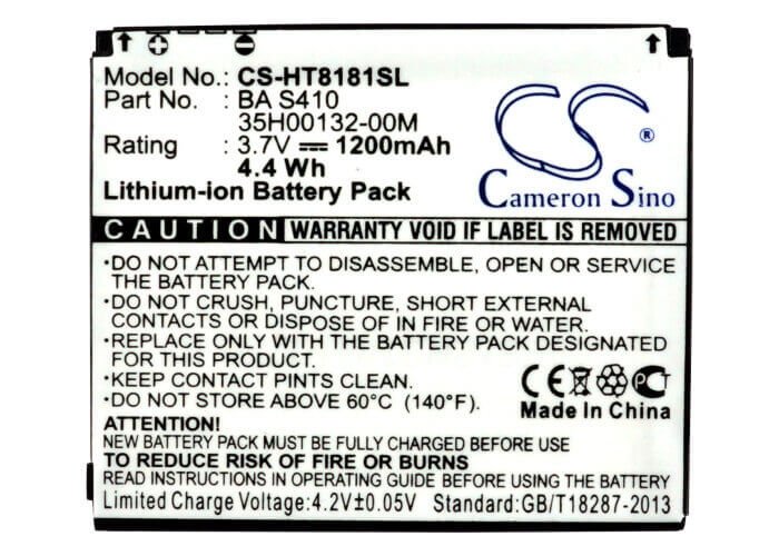 Battery For Htc Desire, Bravo, A8181 3.7v, 1200mah - 4.44wh Batteries for Electronics Cameron Sino Technology Limited   