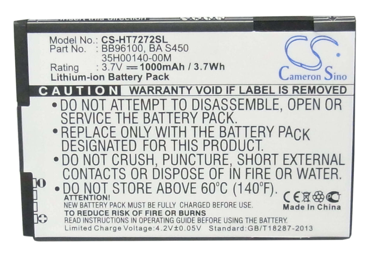 Battery For Htc Desire Z, A7272, Vision 3.7v, 1000mah - 3.70wh Batteries for Electronics Cameron Sino Technology Limited   