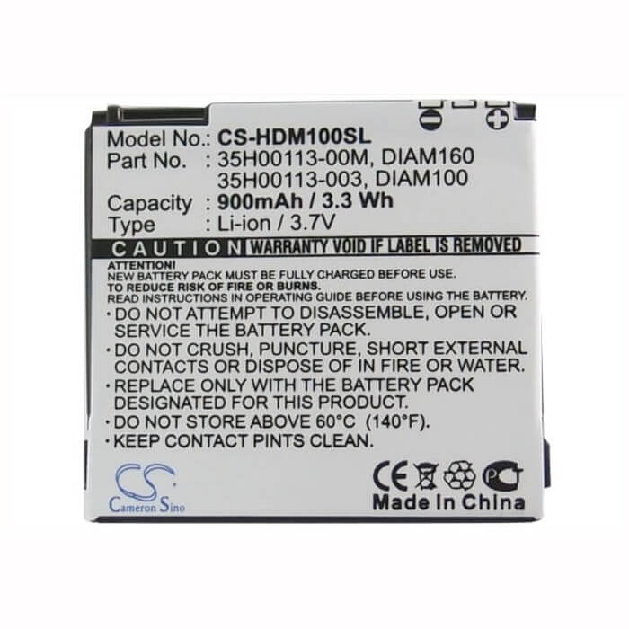 Battery For Htc Diamond, Touch Diamond, Diamond 140 3.7v, 900mah - 3.33wh Batteries for Electronics Cameron Sino Technology Limited   