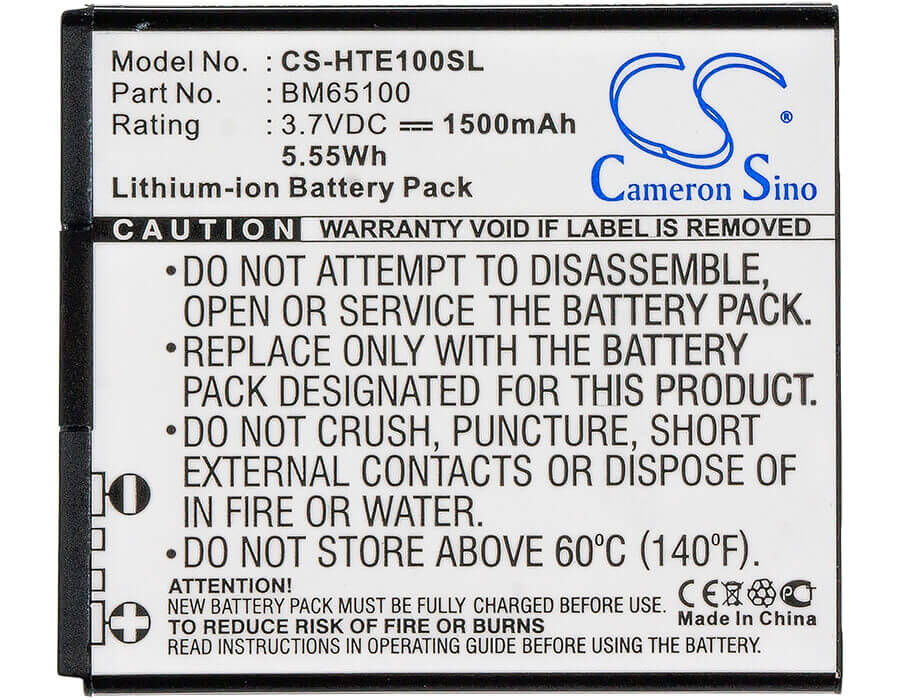 Battery For Htc E1, 603e, Csn 3.7v, 1500mah - 5.55wh Batteries for Electronics Cameron Sino Technology Limited   