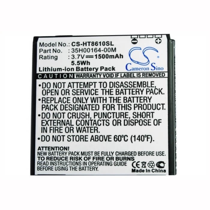 Battery For Htc Evo 3d, Pyramid, Shooter 3.7v, 1500mah - 5.55wh Batteries for Electronics Cameron Sino Technology Limited   