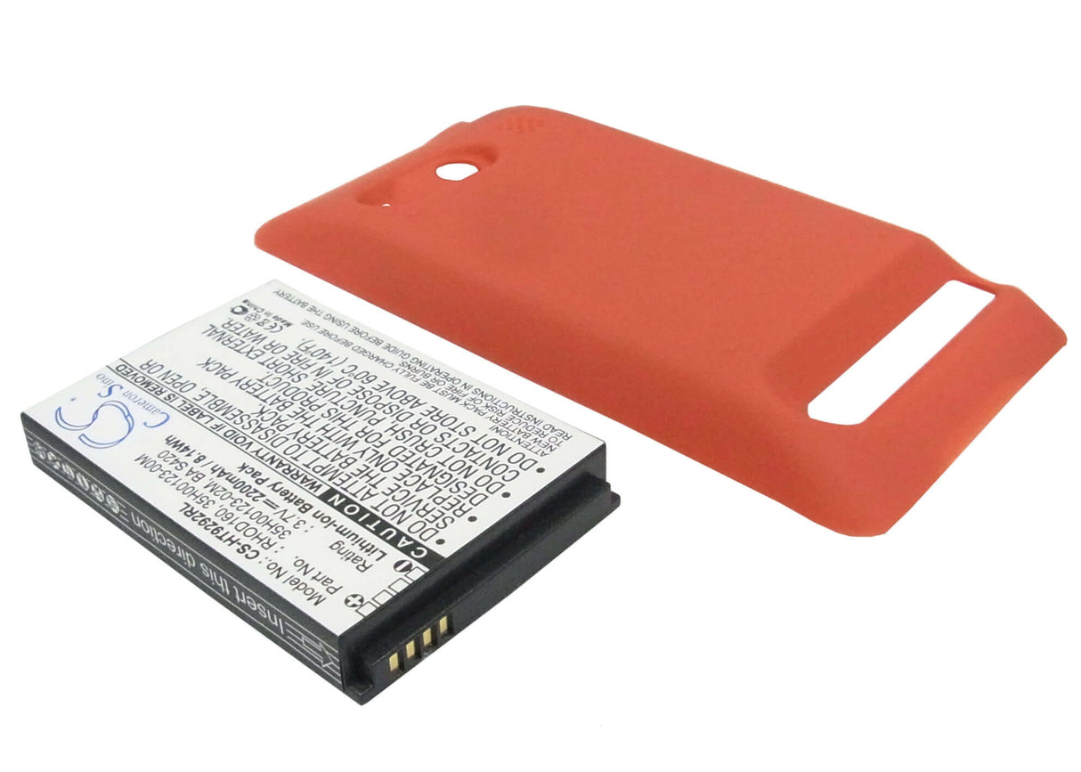 Battery For Htc Evo 4g, A9292, Supersonic, Red Back Cover 3.7v, 2200mah - 8.14wh Batteries for Electronics Cameron Sino Technology Limited   