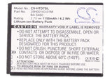 Battery For Htc Hd7, T9292, Hd3 3.7v, 1150mah - 4.26wh Batteries for Electronics Cameron Sino Technology Limited   