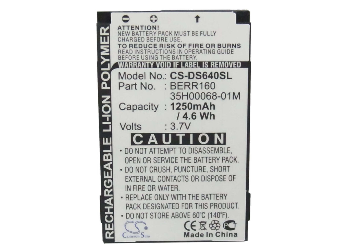 Battery For Htc Iris, S640, Iris 100 3.7v, 1250mah - 4.63wh Batteries for Electronics Cameron Sino Technology Limited   