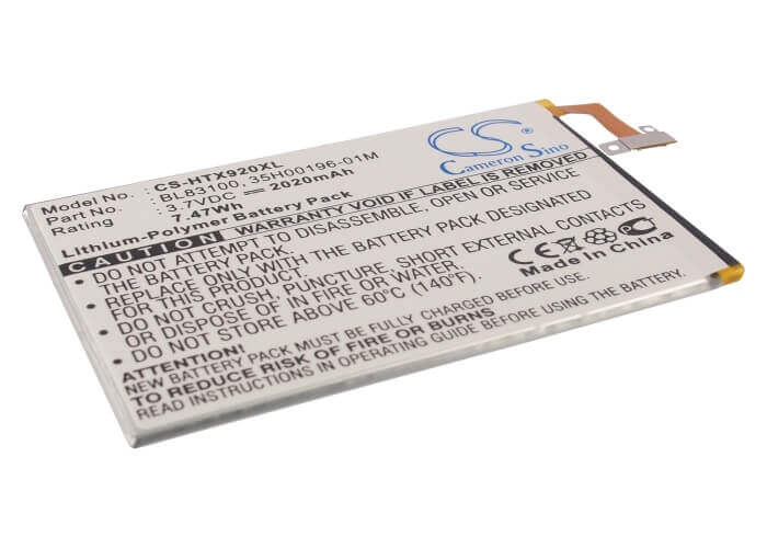 Battery For Htc J Butterfly, Htl21, X920 3.8v, 2020mah - 7.68wh Batteries for Electronics Cameron Sino Technology Limited   