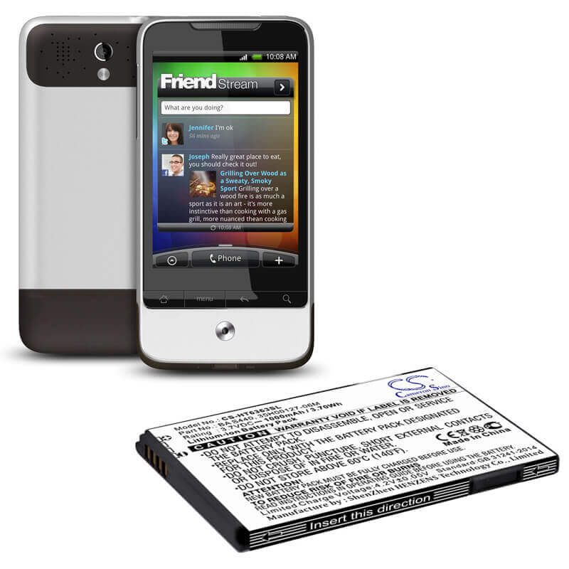 Battery For Htc Legend, A6363, Droid Eris 3.7v, 1200mah - 4.44wh Batteries for Electronics Cameron Sino Technology Limited   