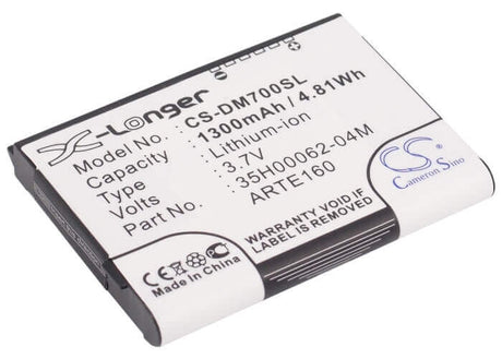 Battery For Htc P3300, P3350, Artemis 3.7v, 1300mah - 4.81wh Batteries for Electronics Cameron Sino Technology Limited (Suspended)   