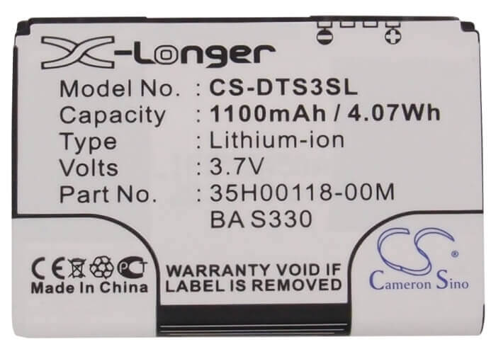 Battery For Htc Touch 3g, Jade, Jade 100 3.7v, 1100mah - 4.07wh Batteries for Electronics Cameron Sino Technology Limited   