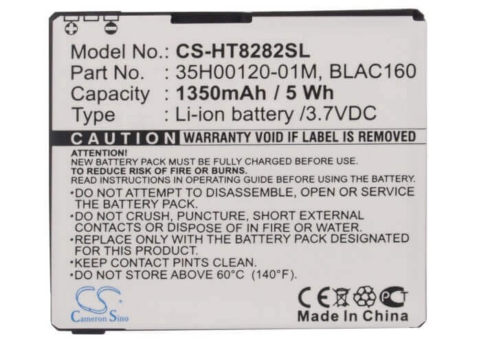 Battery For Htc Touch Pro Hd, Touch Hd, Blac100 3.7v, 1350mah - 5.00wh Batteries for Electronics Cameron Sino Technology Limited   