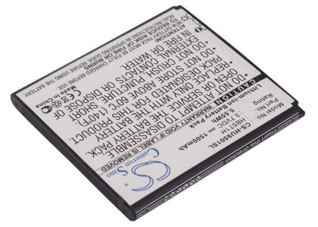 Battery For Huawei Ascend D Lte, U9501l, Ascend D 3.7v, 1500mah - 5.55wh Batteries for Electronics Cameron Sino Technology Limited (Suspended)   