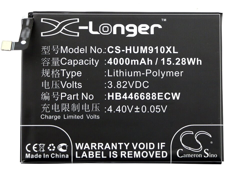 Battery For Huawei Ascend Mate 9 Pro, Mate 9 Pro Dual Sim, Lon-al00 3.82v, 4000mah - 15.28wh Batteries for Electronics Cameron Sino Technology Limited   