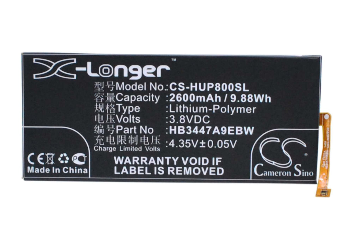 Battery For Huawei Ascend P8, P8, Gra-l09 3.8v, 2600mah - 9.88wh Batteries for Electronics Cameron Sino Technology Limited   