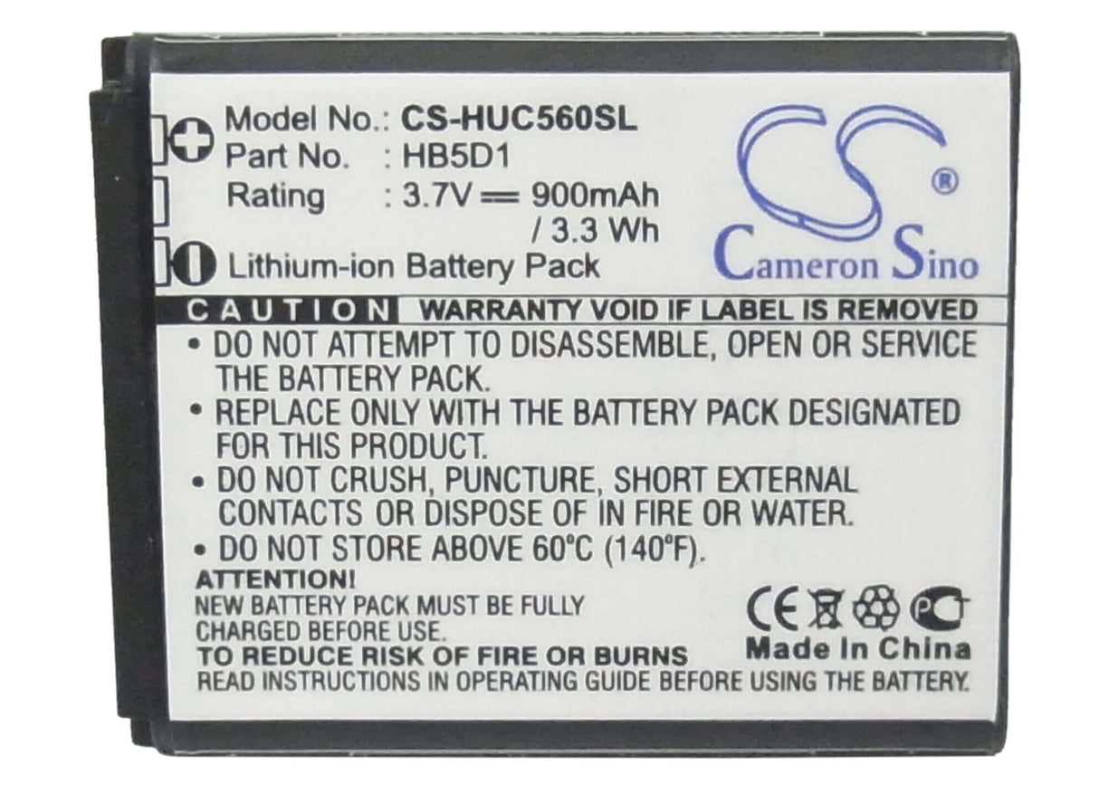 Battery For Huawei C5600, C5110, C5700 3.7v, 900mah - 3.33wh Batteries for Electronics Cameron Sino Technology Limited   