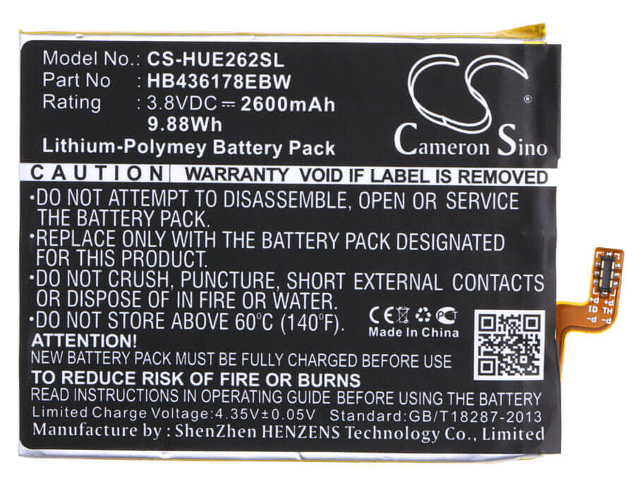 Battery For Huawei E2629, 2629, Mate S 3.8v, 3100mah - 11.78wh Batteries for Electronics Cameron Sino Technology Limited   