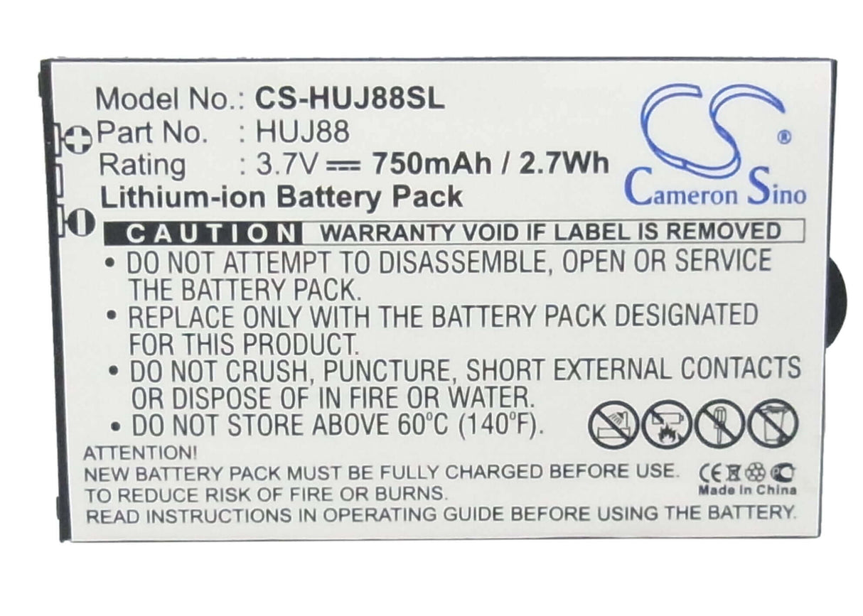 Battery For Huawei Ez Cricket J88, Cricket J88b 3.7v, 750mah - 2.78wh Batteries for Electronics Cameron Sino Technology Limited   