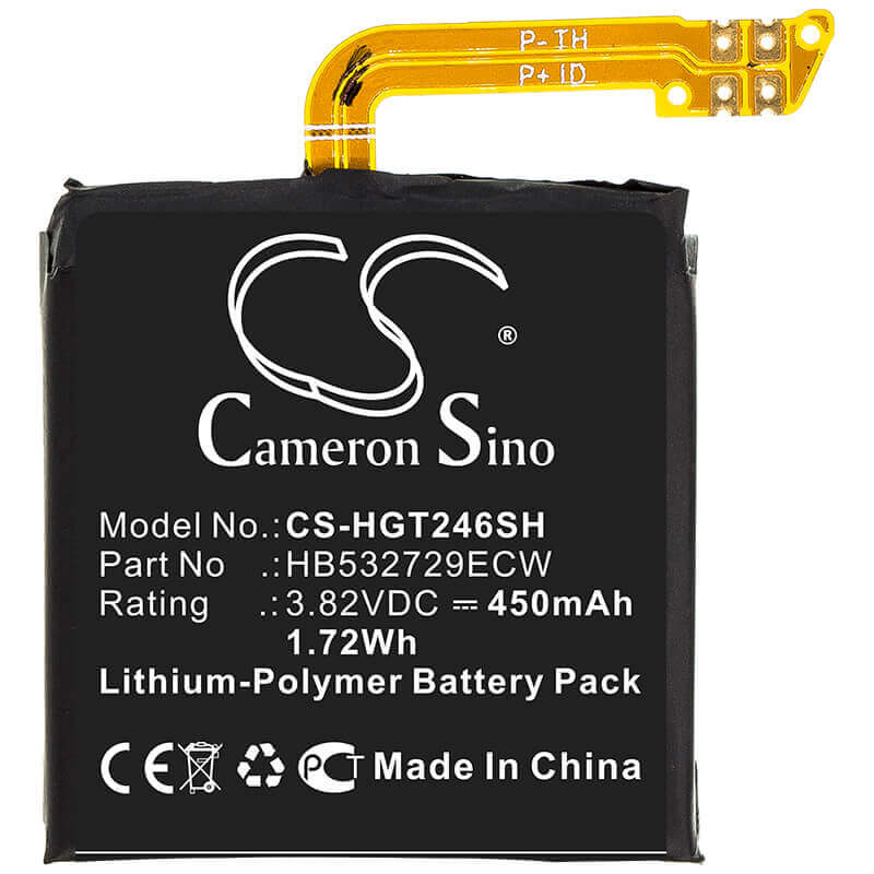 Battery For Huawei, Gt2 46mm 3.82v, 450mah - 1.72wh Smartwatch Cameron Sino Technology Limited   