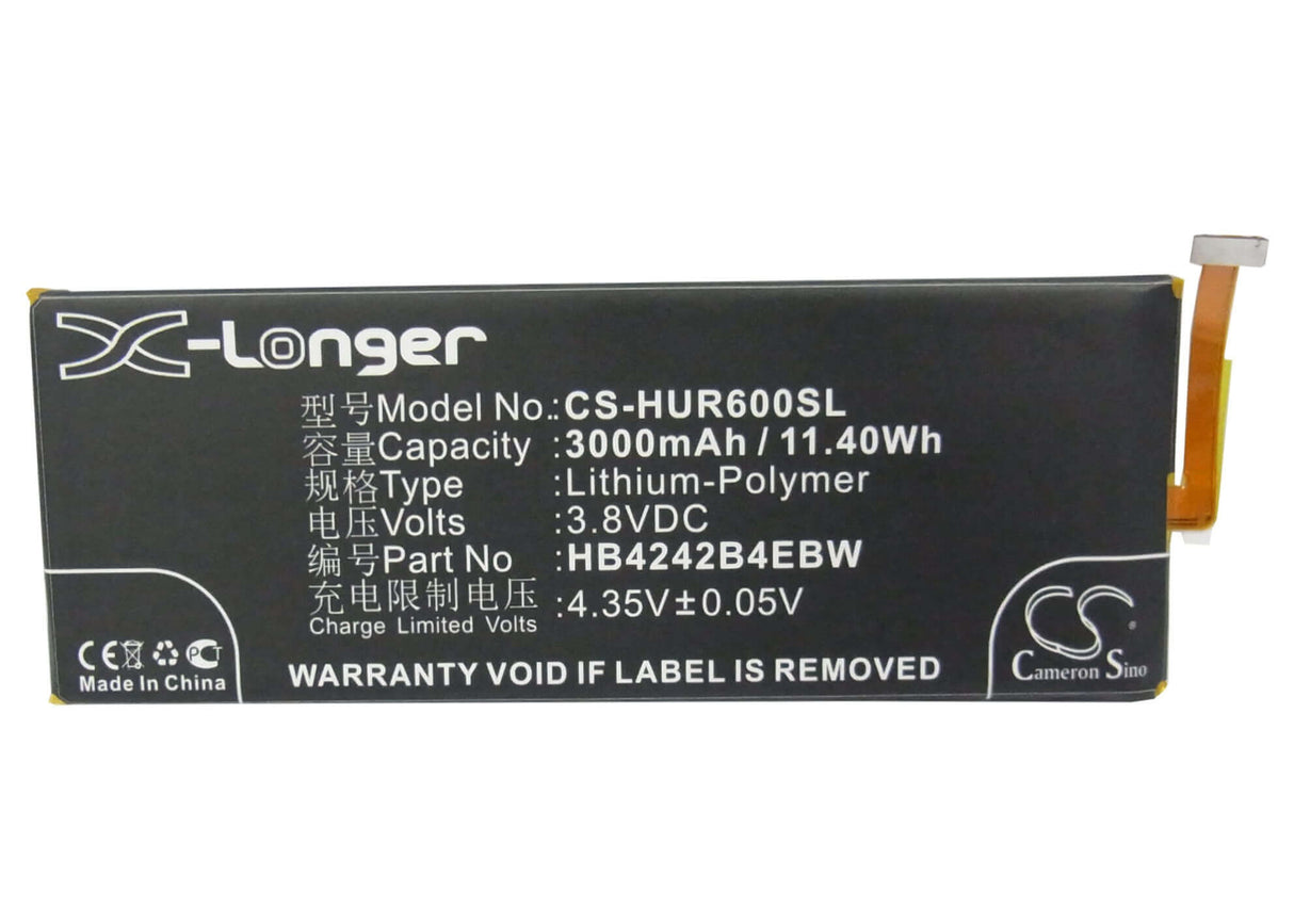 Battery For Huawei Honor 6, H60-l02, Mulan 3.8v, 3000mah - 11.40wh Batteries for Electronics Cameron Sino Technology Limited   