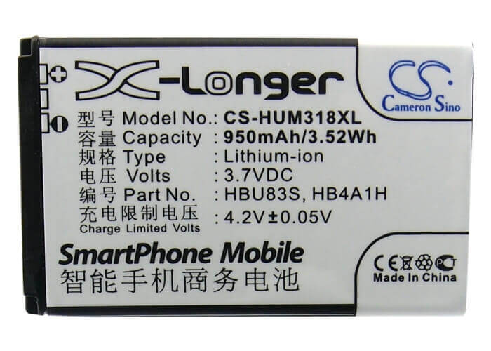 Battery For Huawei Hwm636, Hwm636-r, M318 3.7v, 950mah - 3.52wh Batteries for Electronics Cameron Sino Technology Limited   