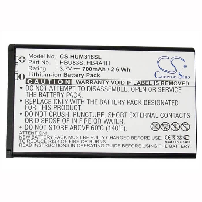 Battery For Huawei M318, U120, U121 3.7v, 700mah - 2.59wh Mobile, SmartPhone Cameron Sino Technology Limited   