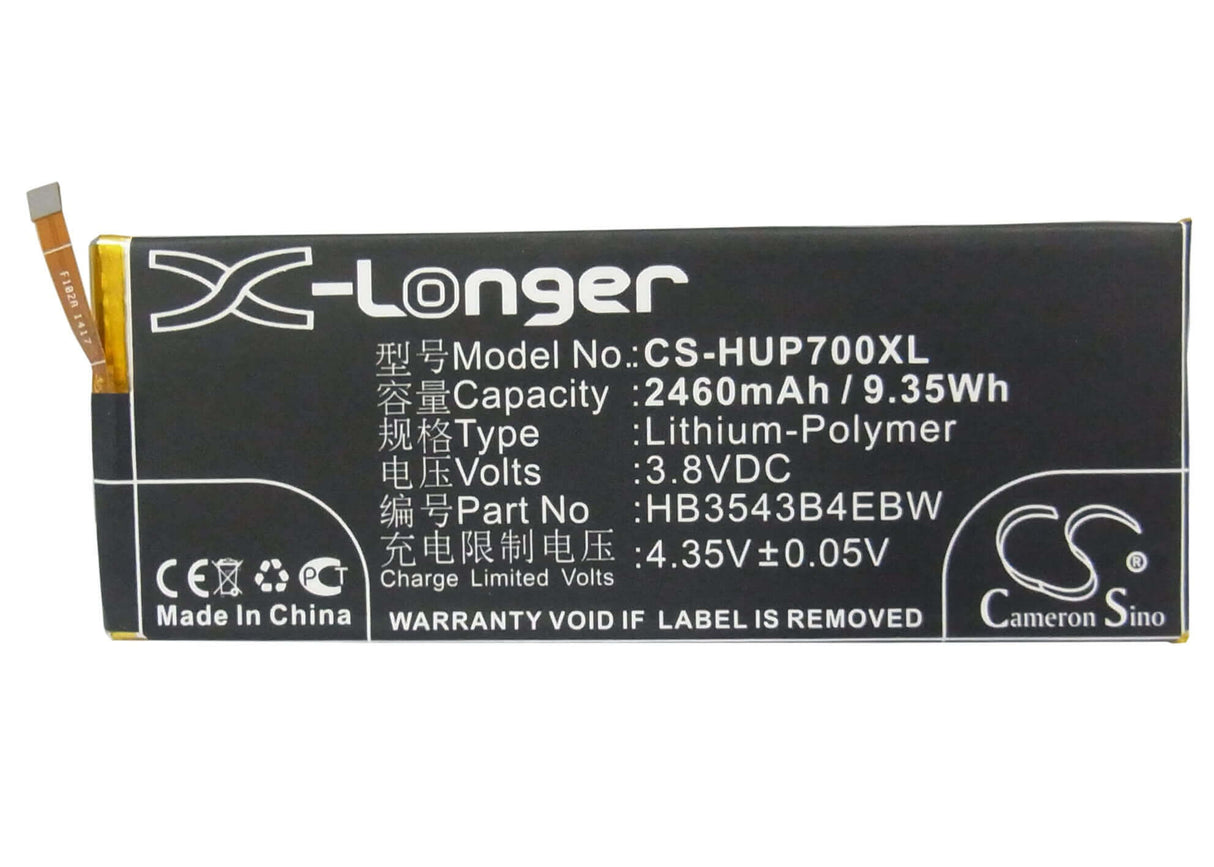 Battery For Huawei P7, Sophia, Ascend P7-l09 3.8v, 2460mah - 9.35wh Batteries for Electronics Cameron Sino Technology Limited   