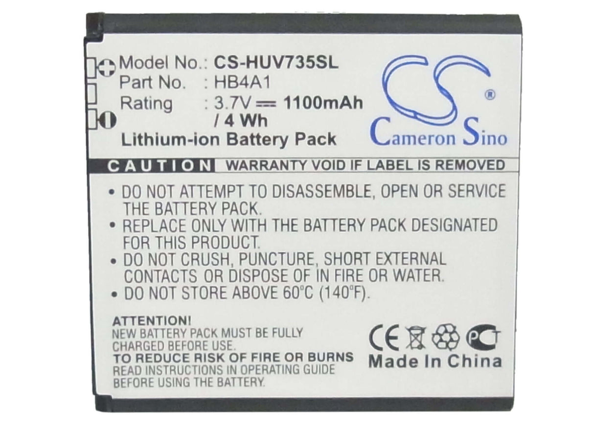 Battery For Huawei U6100, V735, V736 3.7v, 1100mah - 4.07wh Batteries for Electronics Cameron Sino Technology Limited   