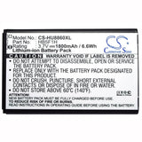 Battery For Huawei U8860, Honor, M886 3.7v, 1800mah - 6.66wh Batteries for Electronics Cameron Sino Technology Limited   