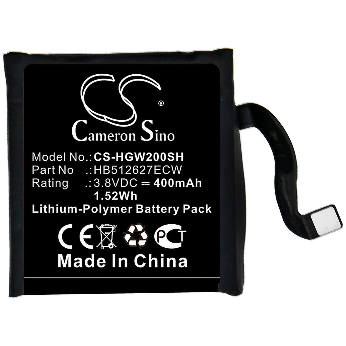 Battery For Huawei, Watch 2 4g, Watch 2 Pro 4g 3.8v, 400mah - 1.52wh Smartwatch Cameron Sino Technology Limited   