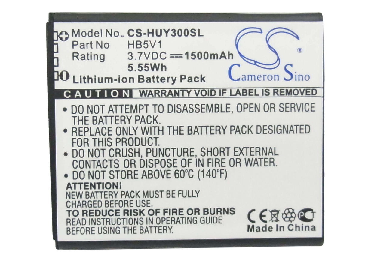 Battery For Huawei Y300, Y300c, U8833 3.7v, 1500mah - 5.55wh Batteries for Electronics Cameron Sino Technology Limited   