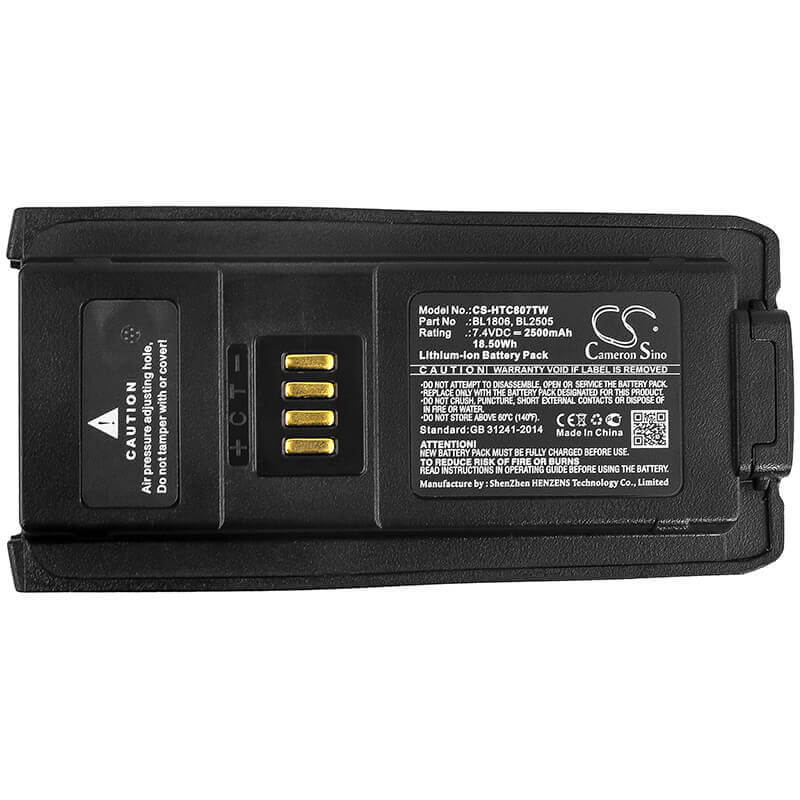 Battery For Hyt, Pt580, Pt580h 7.4v, 2500mah - 18.50wh Two-Way Radio Cameron Sino Technology Limited   