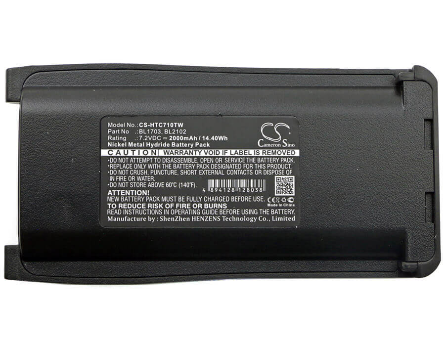 Battery For Hyt Tc 800m, Tc-700, Tc-700u 7.2v, 2000mah - 14.40wh Two-Way Radio Cameron Sino Technology Limited   