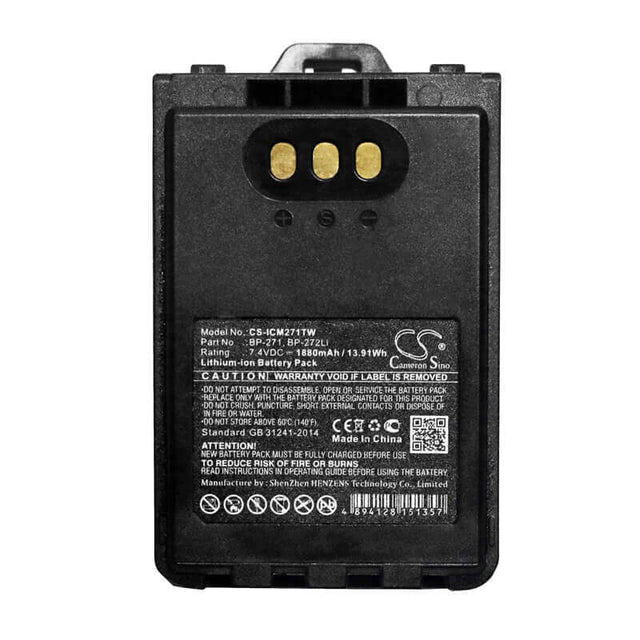 Two-Way Radio Battery For Icom, Ic-31a, Ic-31e, Ic-51a 7.4v, 1880mah - 13.91wh Two-Way Radio Cameron Sino Technology Limited   