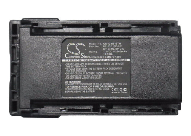 Two-Way Radio Battery For Icom Ic-a14, Ic-a14s, Ic-f14 7.4v, 2500mah - 18.50wh Two-Way Radio Cameron Sino Technology Limited   