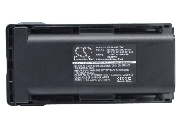 Battery For Icom Ic-f70, Ic-f80, Ic-f70d 7.4v, 3240mah - 23.98wh Two-Way Radio Cameron Sino Technology Limited   