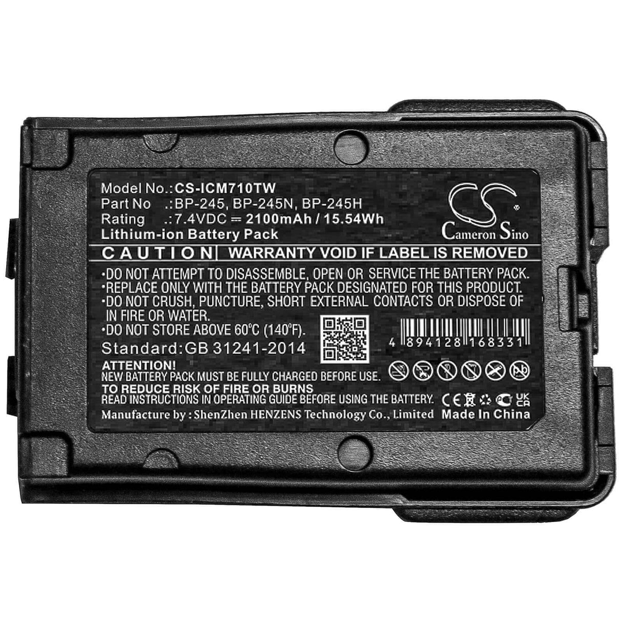 Battery For Icom, Ic-m71, Ic-m72, Ic-m73 7.4v, 2100mah - 15.54wh Two-Way Radio Cameron Sino Technology Limited   