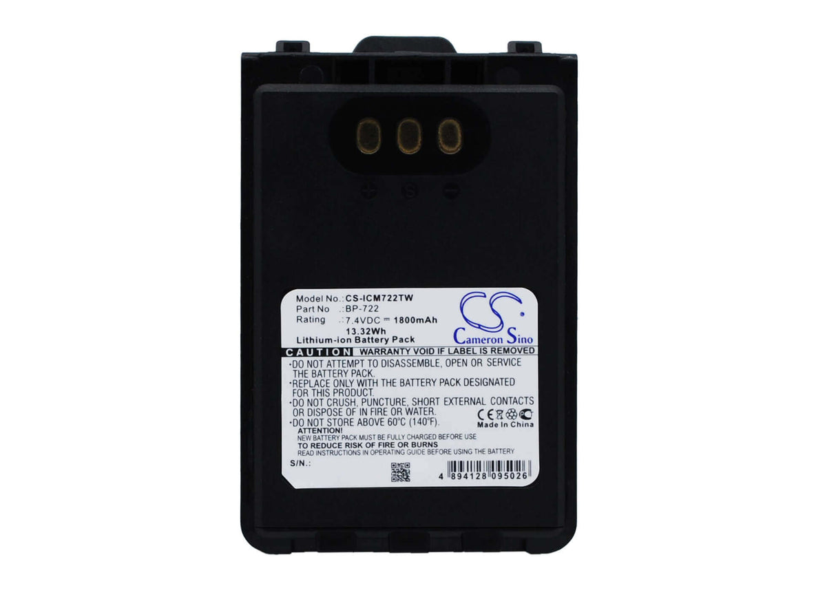 Battery For Icom Id-31a, Id-31e, Id-51a 7.4v, 1800mah - 13.32wh Two-Way Radio Cameron Sino Technology Limited   