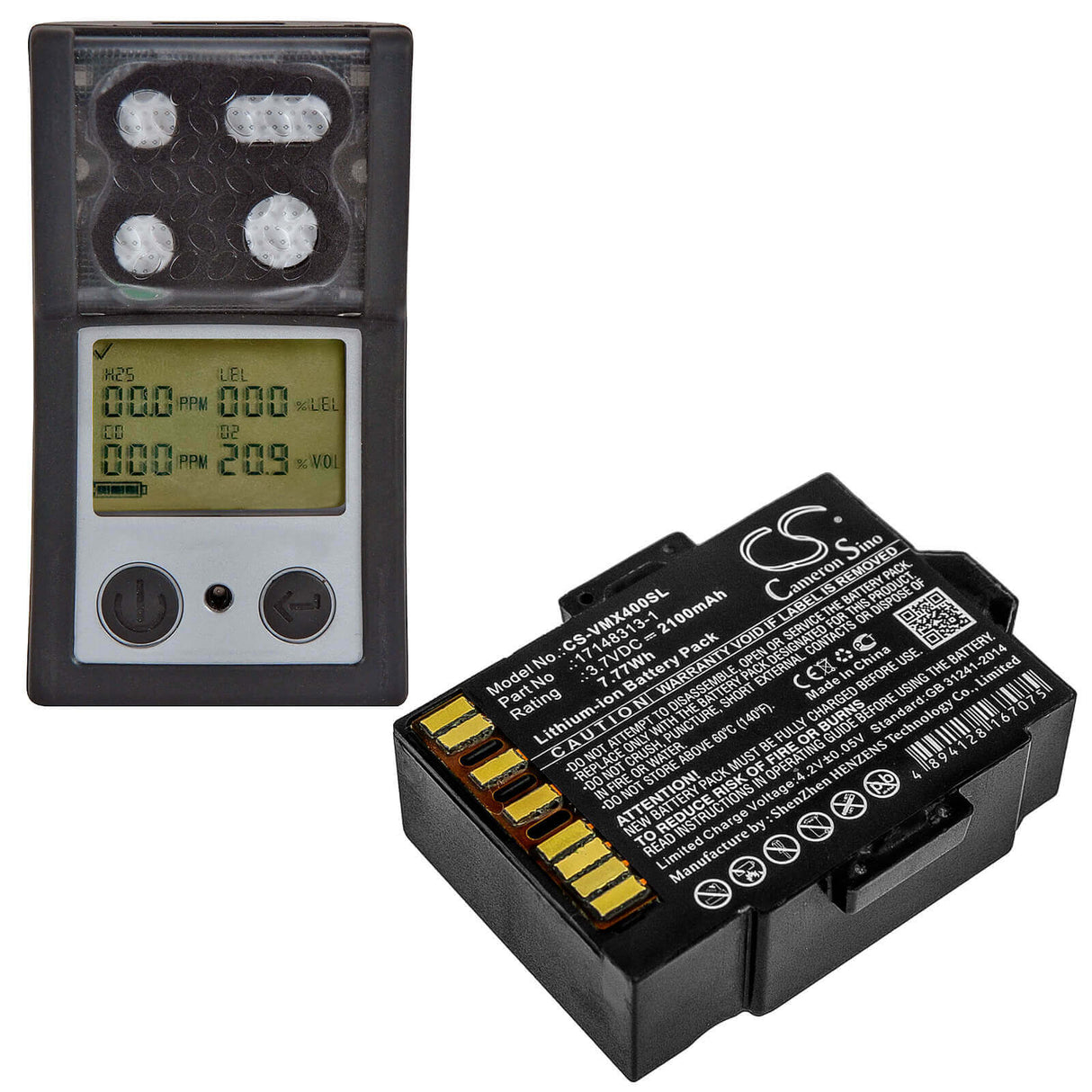 Battery For Industrial Scientific, Ventis Mx4 Monitors, Vts-k1231100101, 3.7v, 2100mah - 7.77wh Equipment, Survey, Test Cameron Sino Technology Limited (Suspended)   