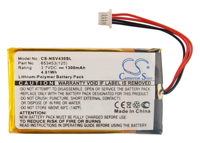 Battery For Insignia Ns-ncv43 3.7v, 1300mah - 4.81wh GPS, Navigator Cameron Sino Technology Limited   