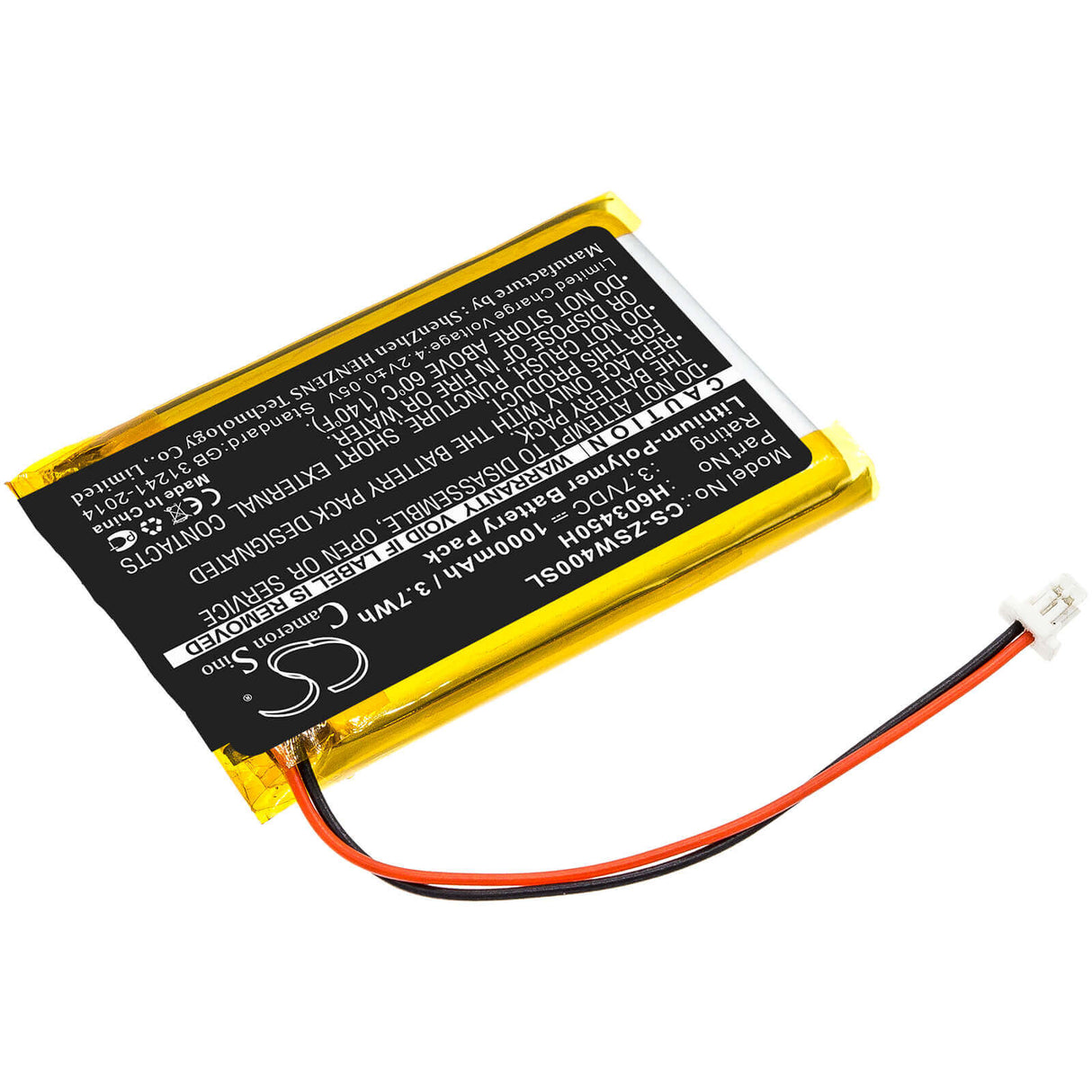 Battery For Izzo Swami 4000, Swami 4000 Golf Gpsa43094, 3.7v, 1000mah - 3.70wh GPS, Navigator Cameron Sino Technology Limited   