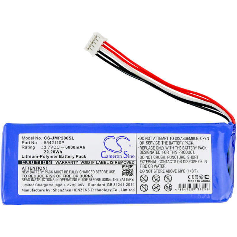 Battery For Jbl, Pulse 2, Pulse Ii, Pulse2blkus 3.7v, 6000mah - 22.20wh Batteries for Electronics Cameron Sino Technology Limited   