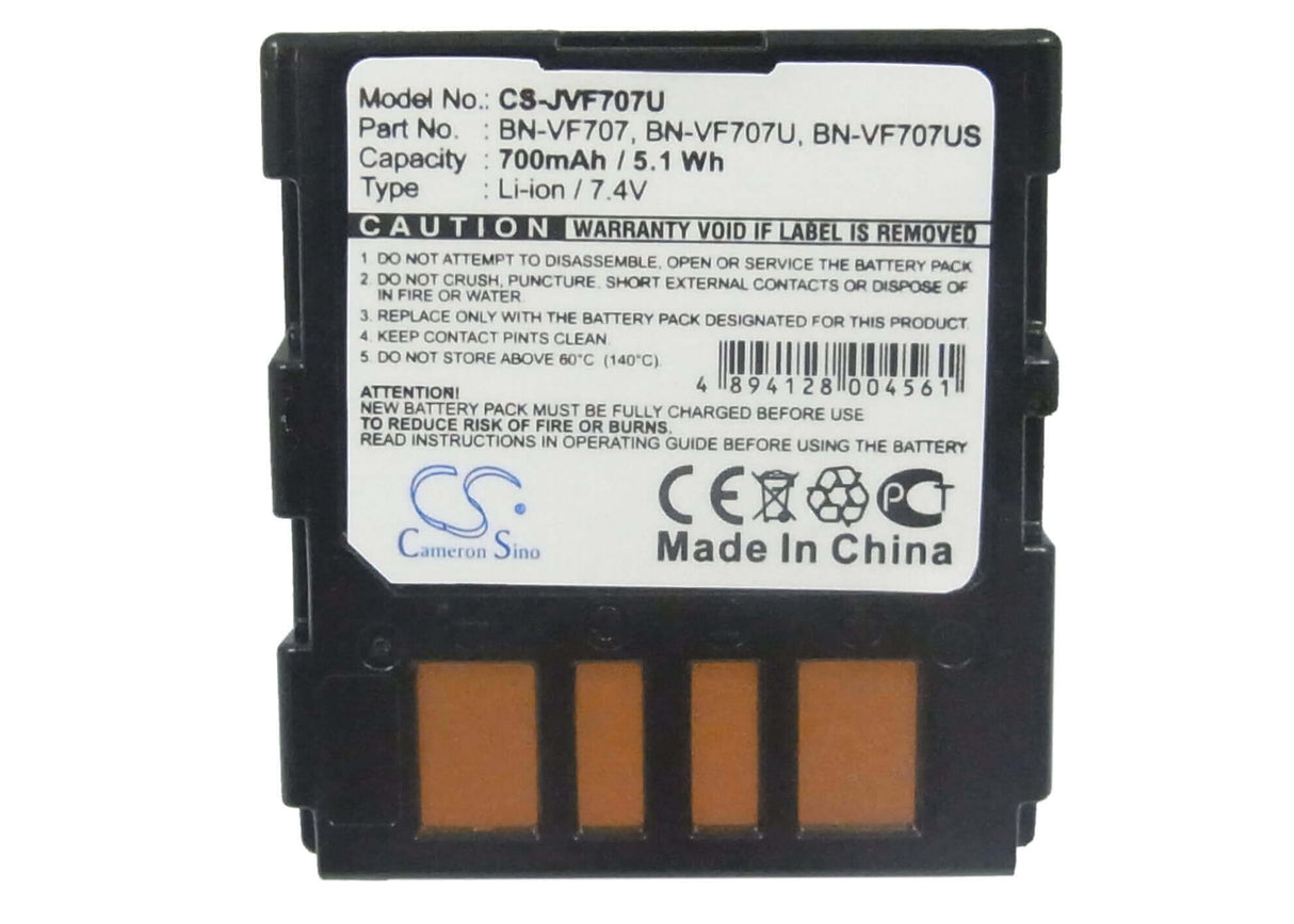 Battery For Jvc Gr-d240, Gr-d246, Gr-d247, Gr-d250, 7.4v, 700mah - 5.18wh Camera Cameron Sino Technology Limited   