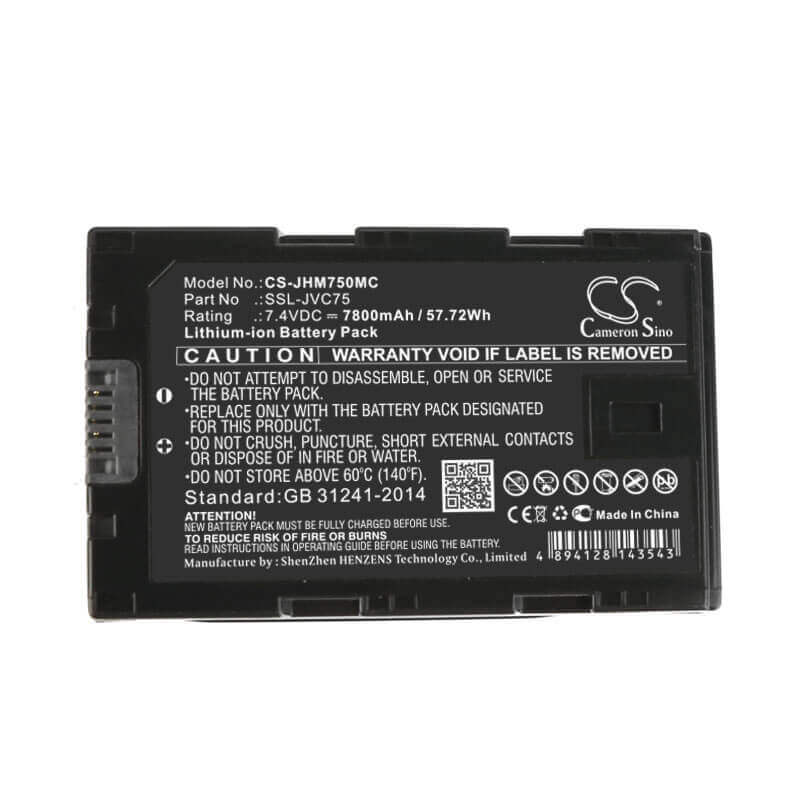 Battery For Jvc, Gy-hm200, Gy-hm200e 7.4v, 7800mah - 57.72wh Camera Cameron Sino Technology Limited   