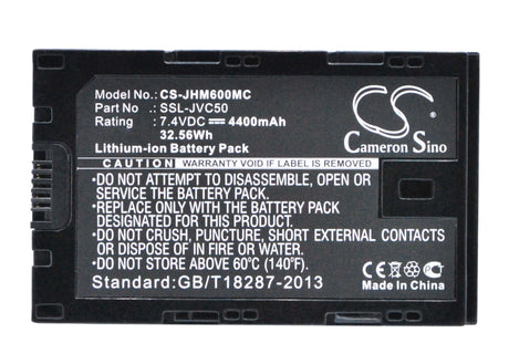 Battery For Jvc Gy-hm200, Gy-hm600, Gy-hm600e, Gy-hm600ec, 7.4v, 4400mah - 32.56wh Camera Cameron Sino Technology Limited   