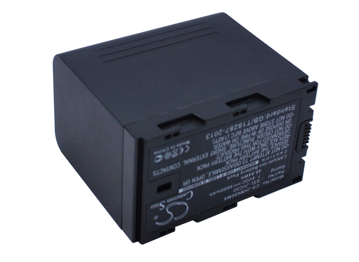 Battery For Jvc Gy-hm200, Gy-hm600, Gy-hm600e, Gy-hm600ec, 7.4v, 6600mah - 48.84wh Camera Cameron Sino Technology Limited   