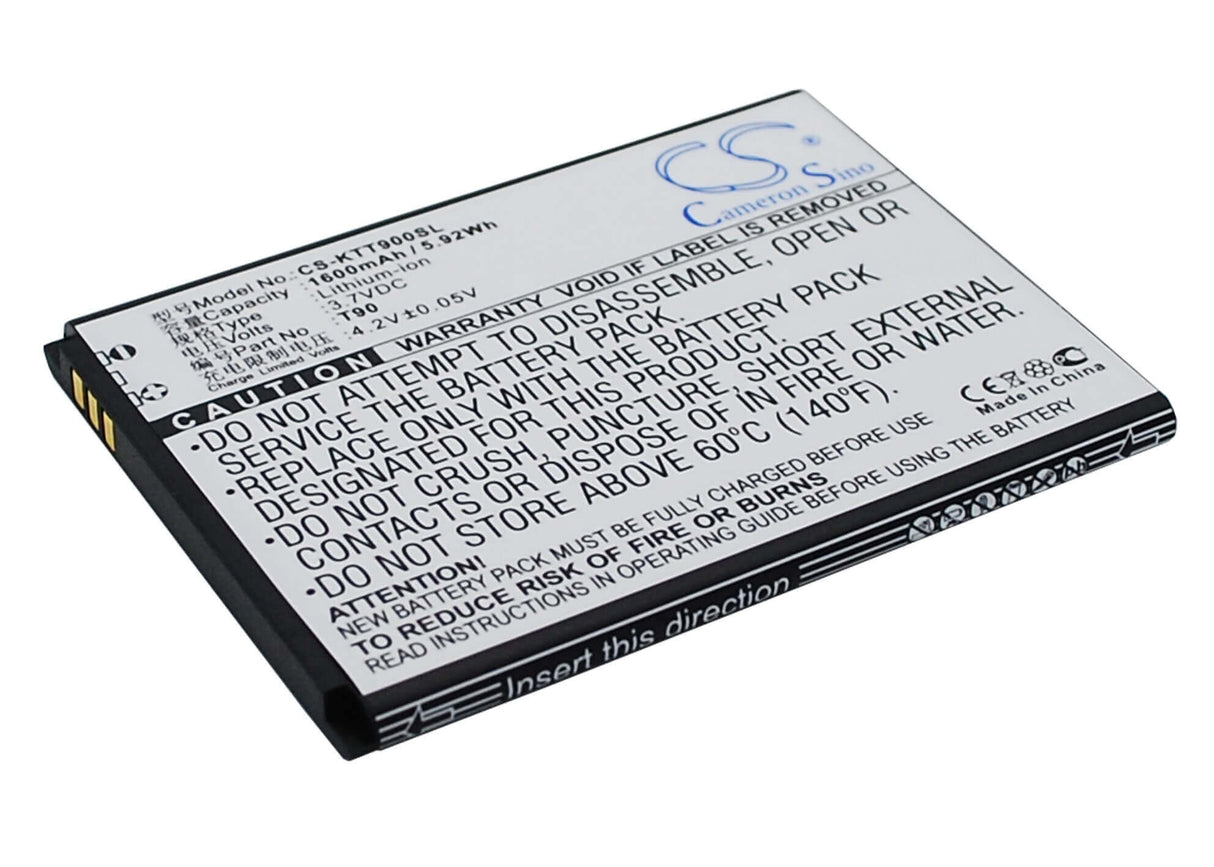 Battery For K-touch T90 3.7v, 1600mah - 5.92wh Mobile, SmartPhone Cameron Sino Technology Limited   