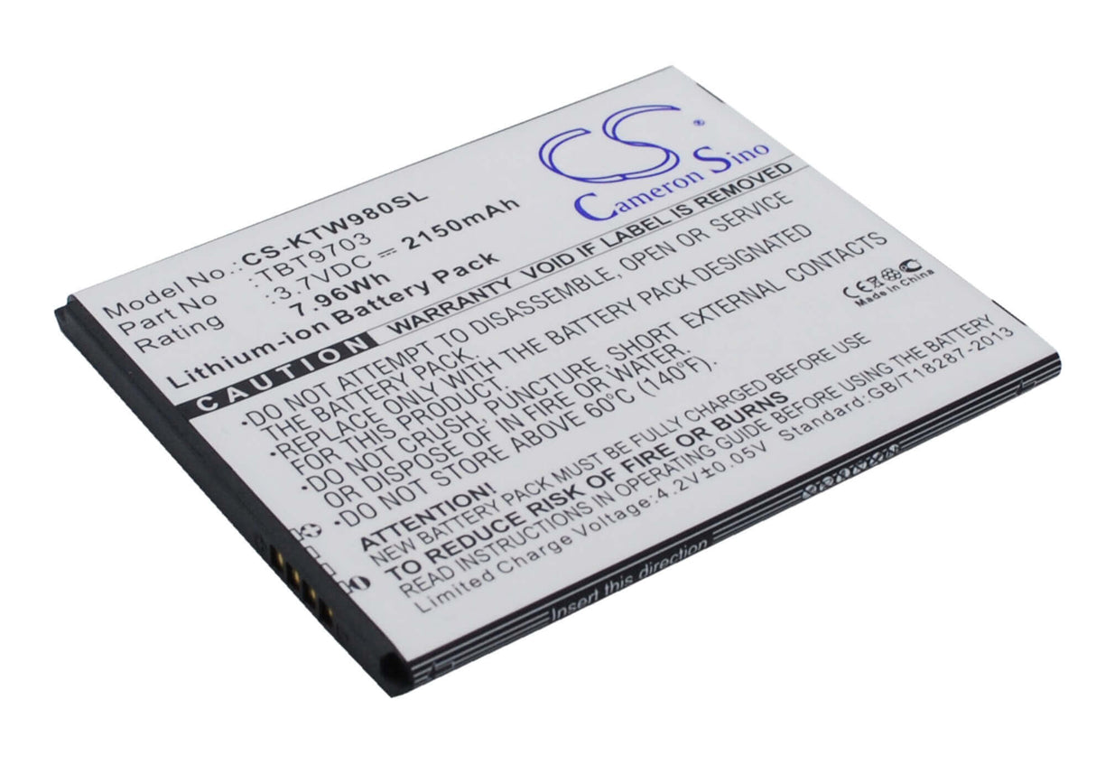 Battery For K-touch W98, Kis 3, Kis 3w 3.7v, 2150mah - 7.96wh Mobile, SmartPhone Cameron Sino Technology Limited   