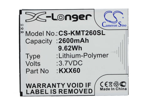 Battery For Kazam Trooper2 6.0, Trooper 6.0, Trooper 2 X6.0 3.7v, 2600mah - 9.62wh Mobile, SmartPhone Cameron Sino Technology Limited   