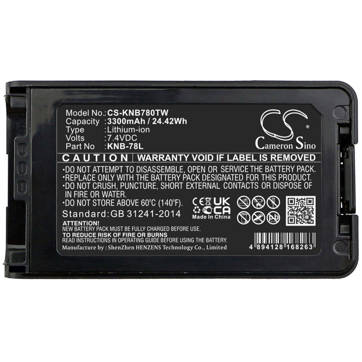 Battery For Kenwood, Nx-220, Nx-320, Nx3200 7.4v, 3300mah - 24.42wh Two-Way Radio Cameron Sino Technology Limited   