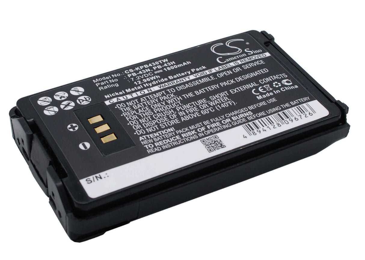 Battery For Kenwood Th-k2at, Th-k4at, Th-k2e 7.2v, 1800mah - 12.96wh Two-Way Radio Cameron Sino Technology Limited   